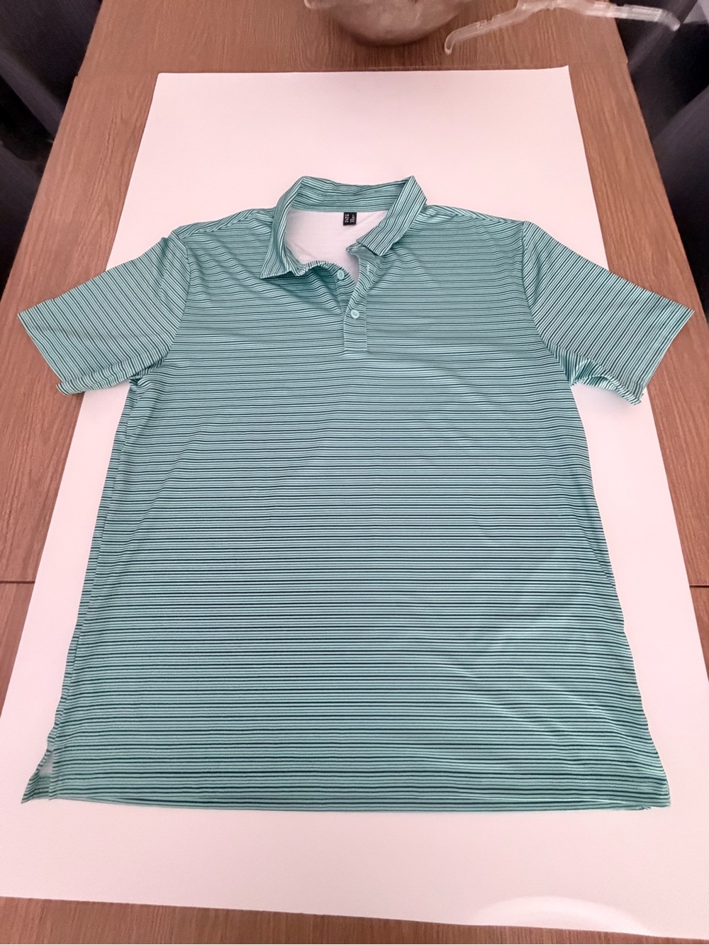 Men's Minty Blue/Green Striped Polo Shirt